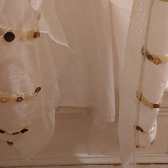 J Jill white cotton skirt with button embellishments Sz XS - Picture 5 of 9